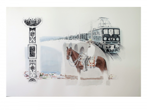 5 - Périples ZAPATA - Mine de plomb et Lavis sur papier - 120x80cm - Cathy Doutreligne