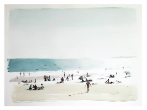 5 - PLAGE - Mine de plomb et Lavis sur papier - 65x50cm - Cathy Doutreligne