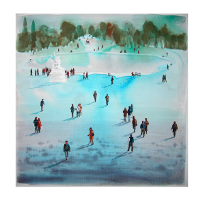 7 - PLACE/PLAINE Vinylique sur toile - 120cm - Cathy Doutreligne