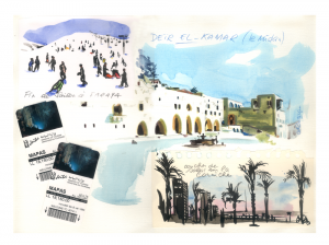 7 - Voyages LIBAN - Techniques mixtes sur papier - 42x29.7cm - Cathy Doutreligne