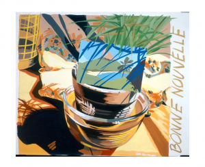 9 - NATURE MORTE - Vinylique sur papier - 50cm - Cathy Doutreligne